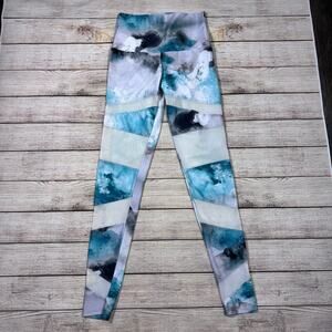 Tone It Up Yoga Leggings Multi Color Watercolor With Mesh Inserts Women's XS